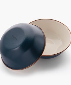 Enamel 2-Tone Bowl Set Indigo Blue