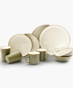 Enamelware 2-Tone Dining Collection - Olive Drab