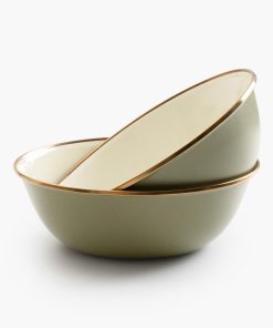 Enamelware 2-Tone Dining Collection - Olive Drab