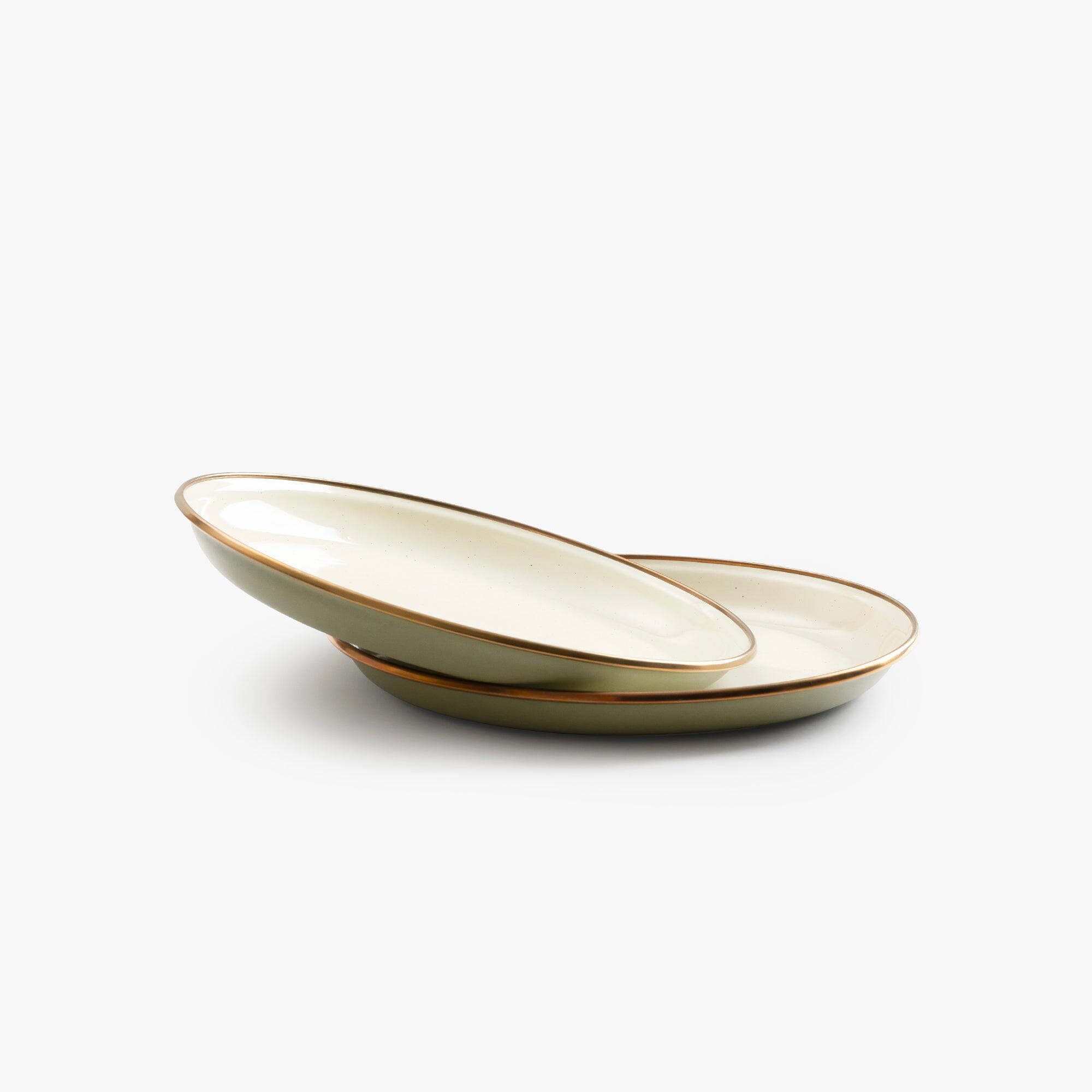 enamelware-2-tone-dining-collection-olive-drab-11-11-CKW-1028_Enamel2-ToneSaladPlateSet-OliveDrab_PDP_01 Enamelware 2-Tone Dining Collection - Olive Drab