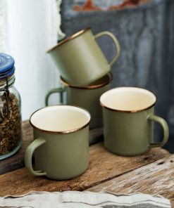 Enamelware 2-Tone Dining Collection - Olive Drab