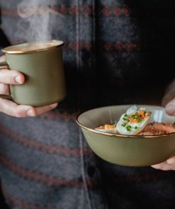 Enamelware 2-Tone Dining Collection - Olive Drab