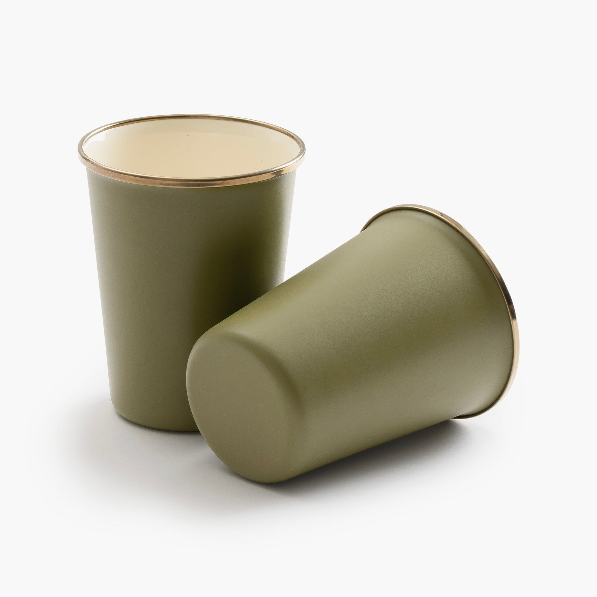 enamelware-2-tone-dining-collection-olive-drab-20-20-CKW-1029_Enamel2-ToneTallCupSet-OliveDrab_PDP_01 Enamelware 2-Tone Dining Collection - Olive Drab
