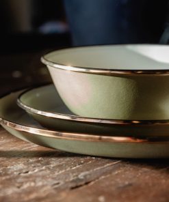 Enamelware 2-Tone Dining Collection - Olive Drab